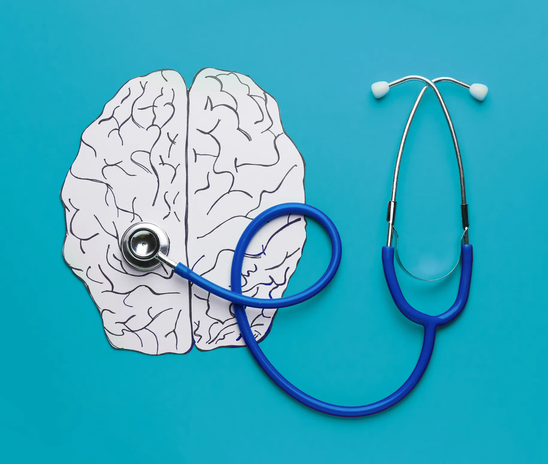 Physician tool on a brain background